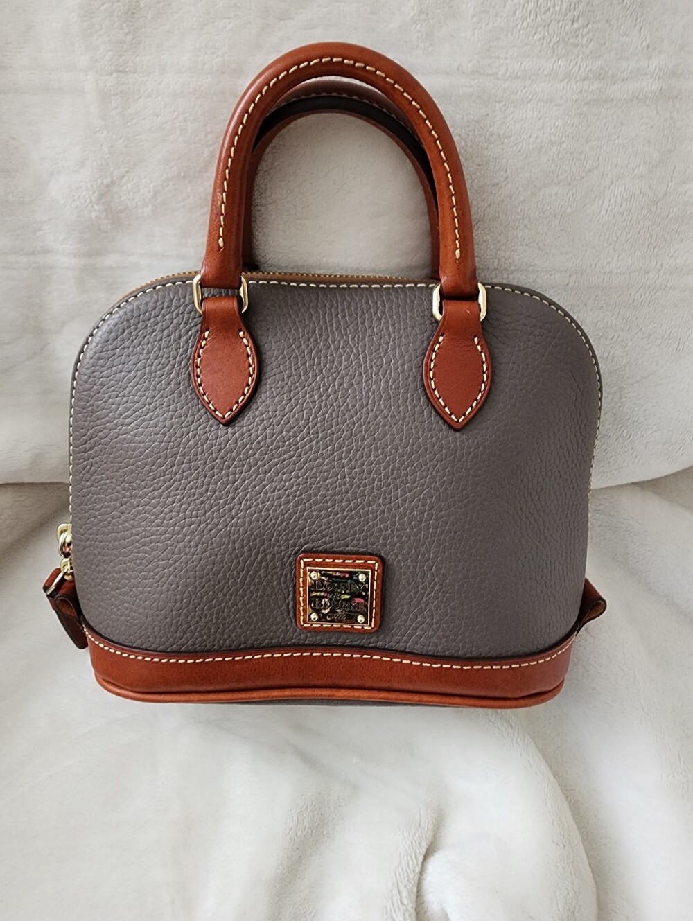 Dooney and Bourke Bitsy Bag in Elephant Pebble Grain Leather
